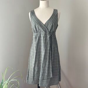 Patagonia Hemp/Cotton V-Neck Faux Wrap Dress Green Size S